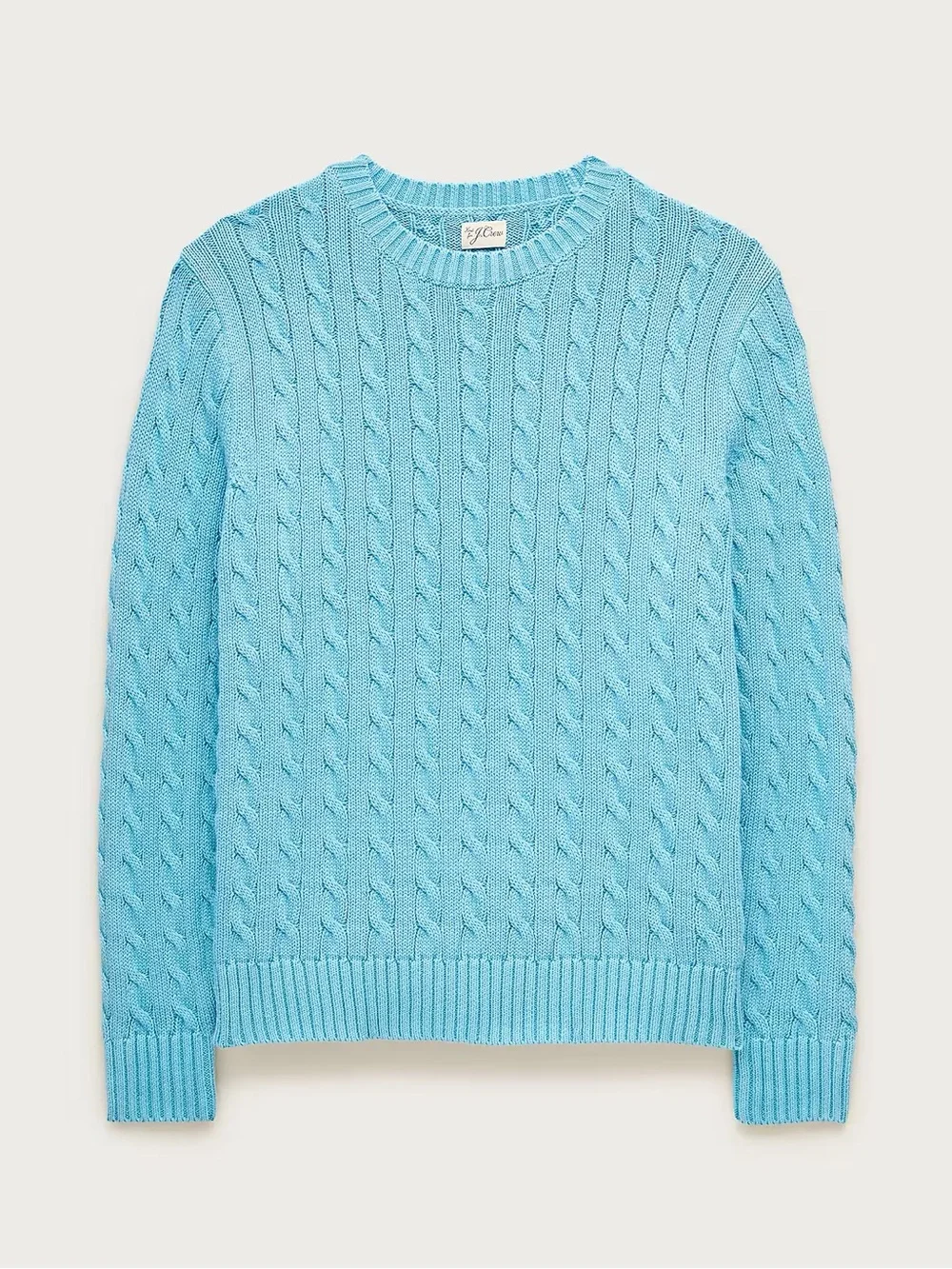 J CREW Garment-dyed cable-knit cotton sweater in Bright Arctic Size L $128 CQ893